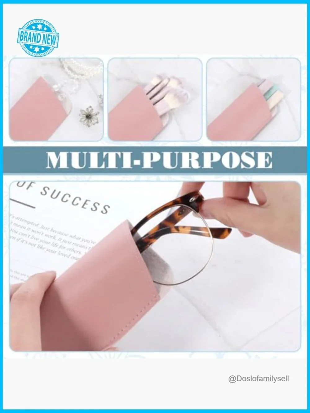 Soft Leather Glasses Cases Travel Eyewear Pouches Versatile Storage Classic